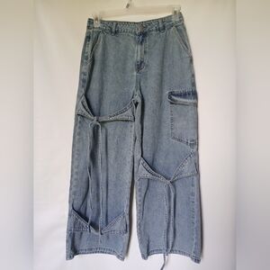 Cider Womens Wide Leg Denim Jeans M